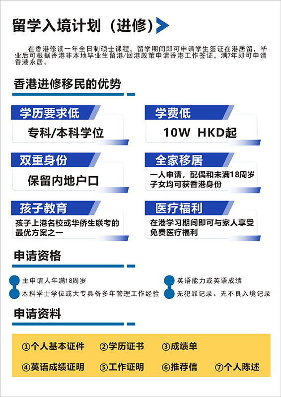 留学入境计划(进修)